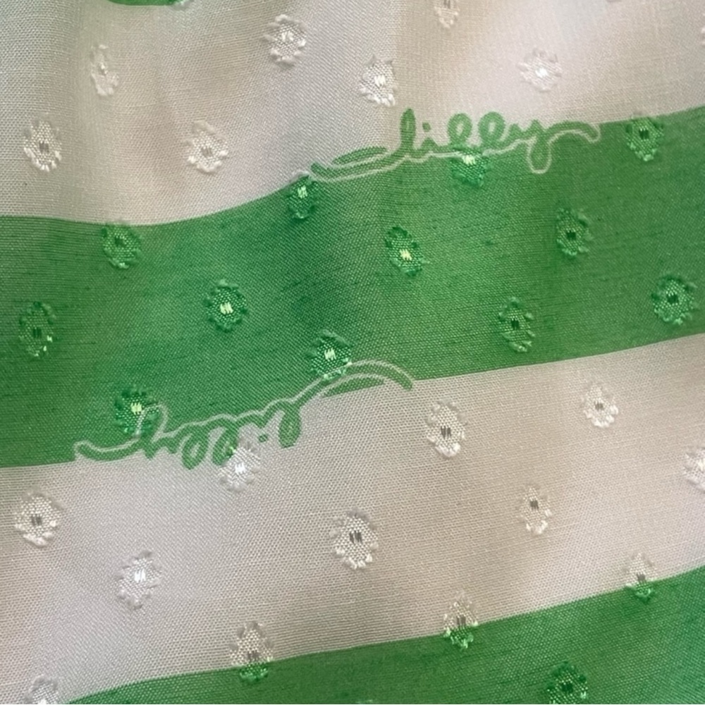 LILLY PULITZER Antonia w/ Green/White Awning Striped Dress Size 4 -- GORGEOUS!! - Picture 7 of 10